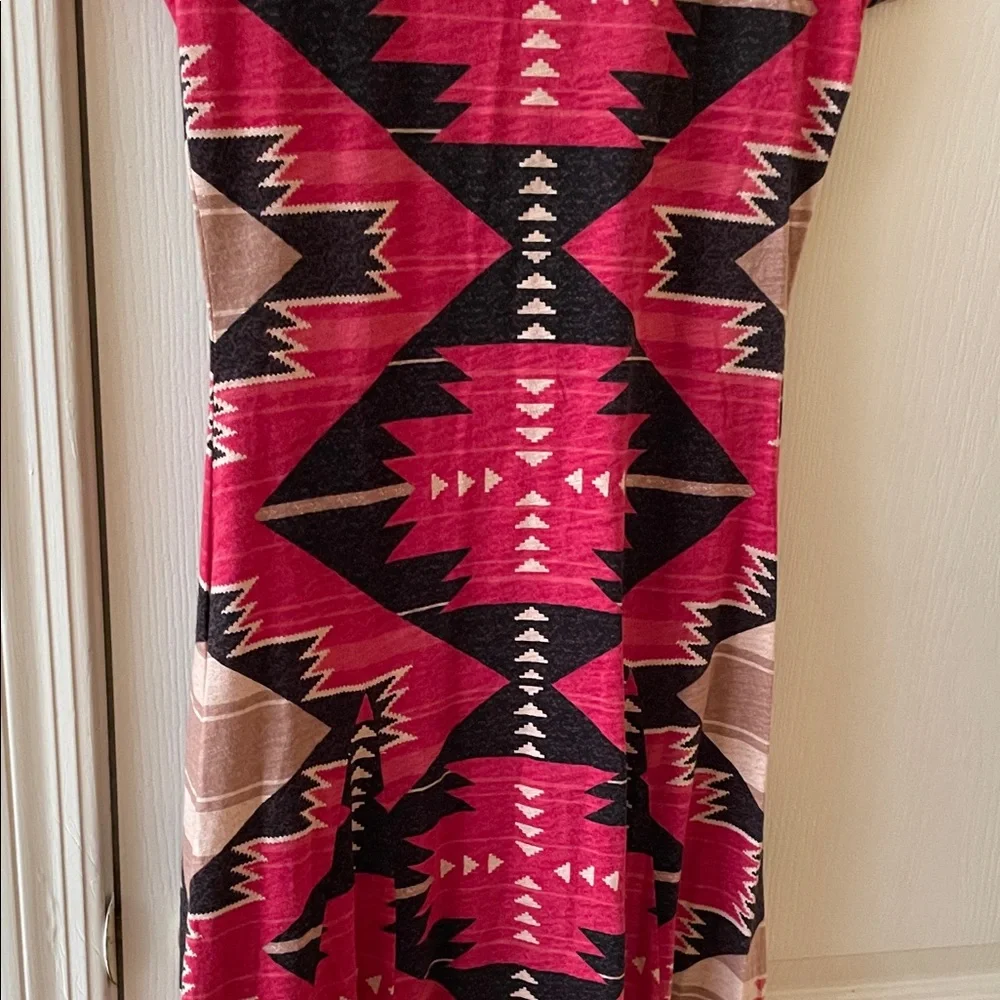 Ralph Lauren 100% cotton Red and Black Geometric Maxi Dress - Picture 12 of 13